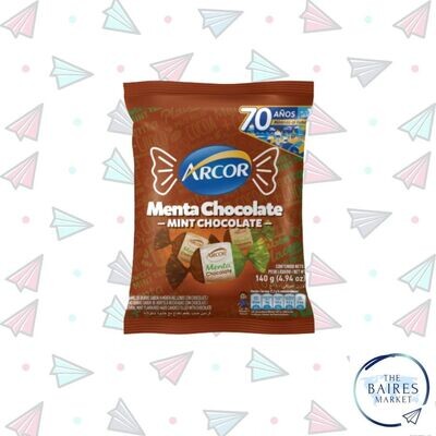 Caramelos Duros, Sabor Menta Rellenos de Chocolate, Arcor, 140 g / 4,94 oz