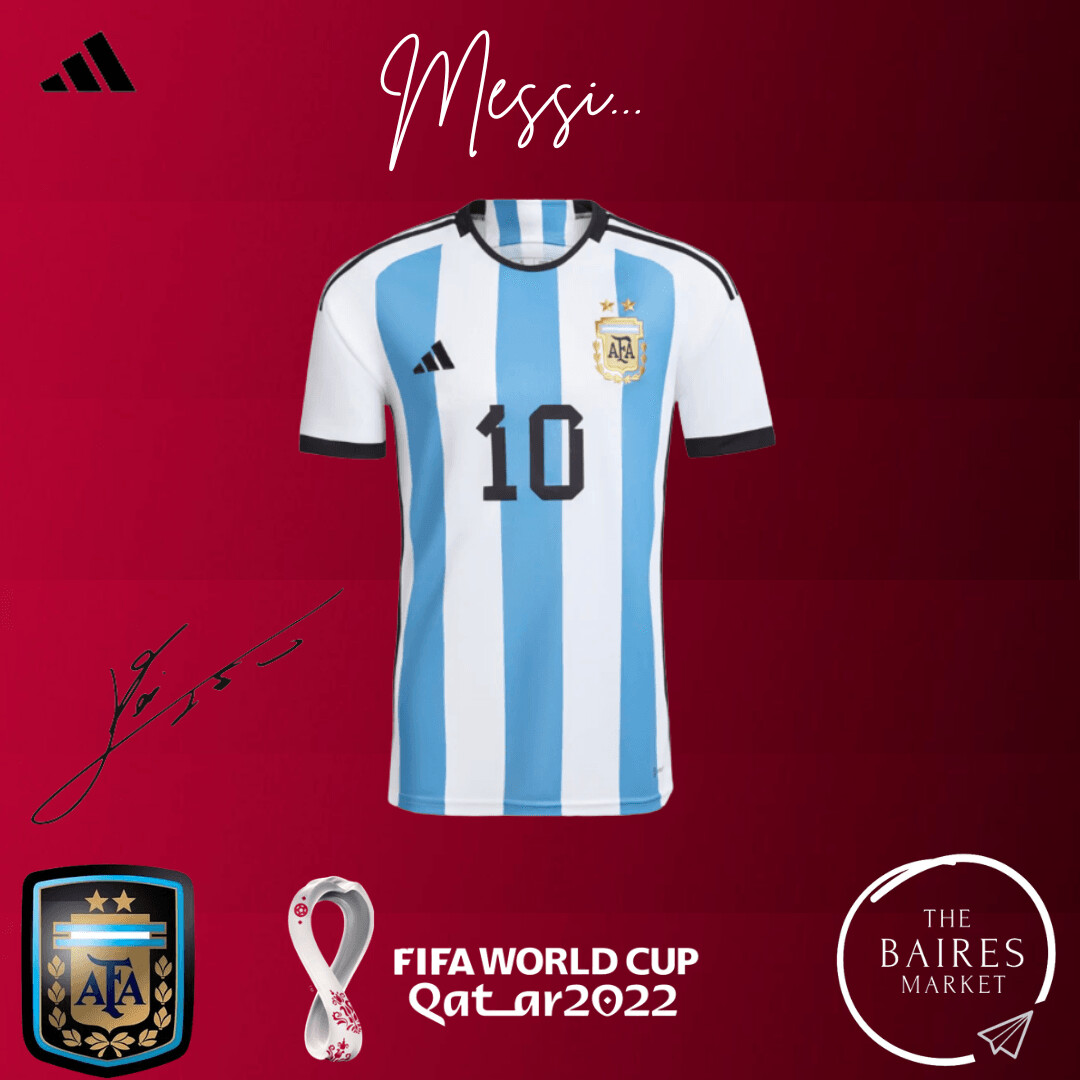 Camiseta Oficial Titular Messi 2022, Hombre, Adulto, Selección Argentina +  FREE SHIPPING + VALE TBM