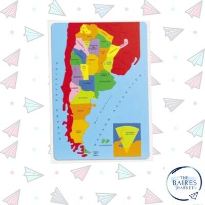 Rompecabezas Mapa Republica Argentina en Goma Eva