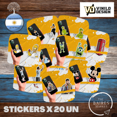 Combo 20 Stickers Vinilo Design