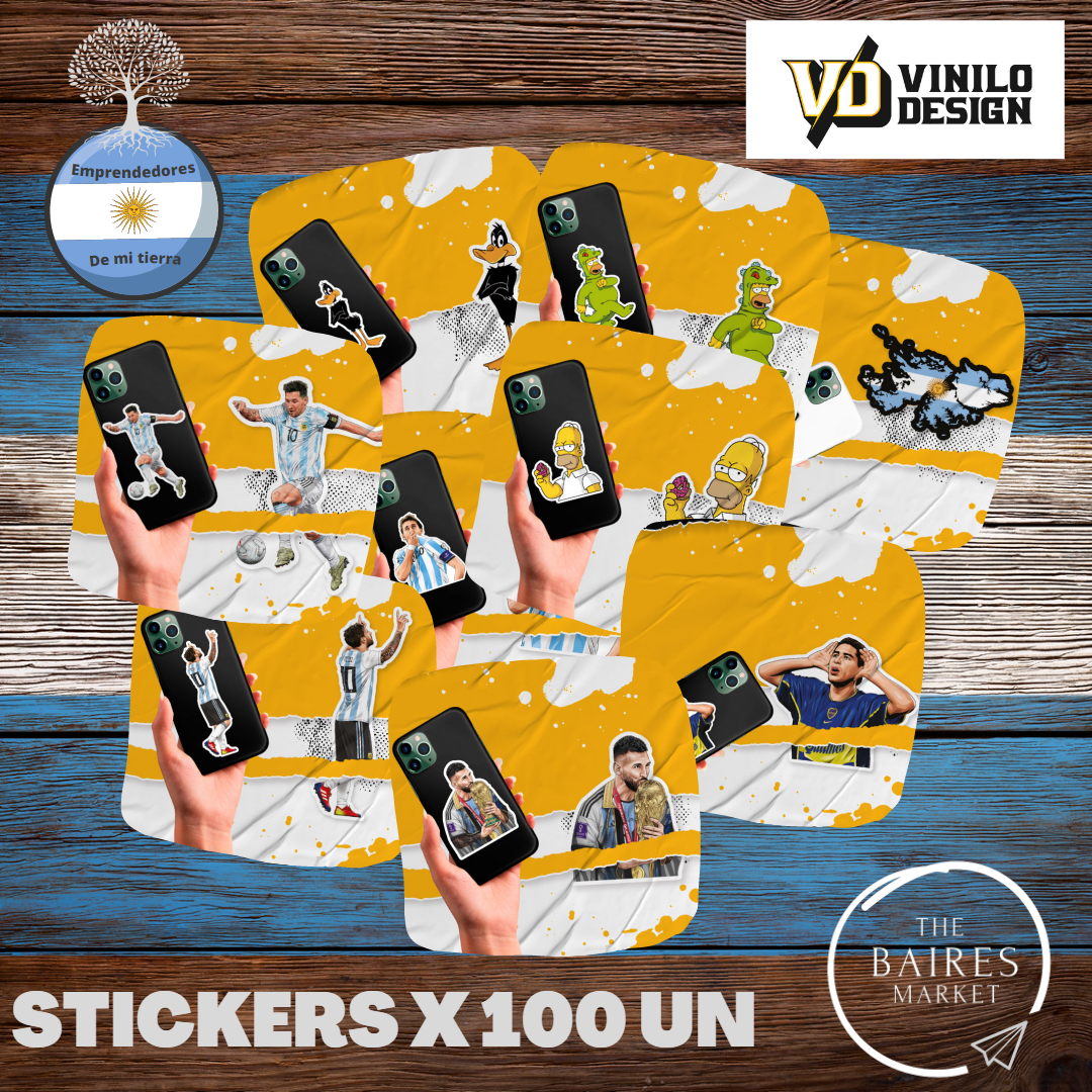 Combo 100 Stickers Vinilo Design