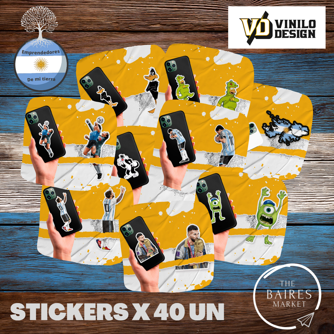 Combo 40 Stickers Vinilo Design
