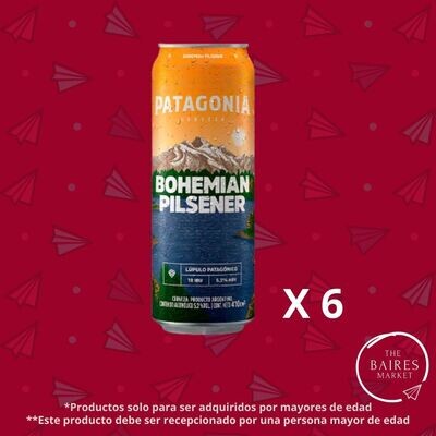 Cerveza Patagonia Bohemian Pilsener, 410 cc x 6 u