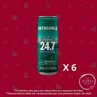 Cerveza Patagonia 24.7, 410 cc x 6 u