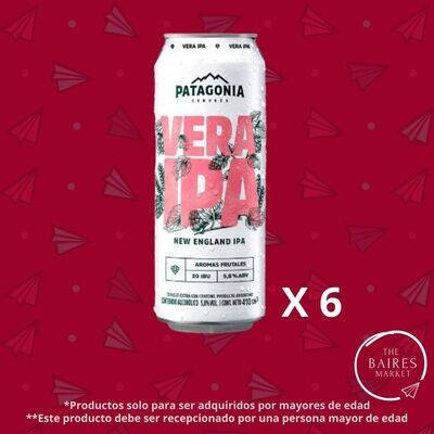 Cerveza Patagonia Vera Ipa, 410 cc x 6 u