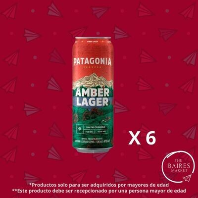 Cerveza Patagonia Amber Lager, 410 cc x 6 u