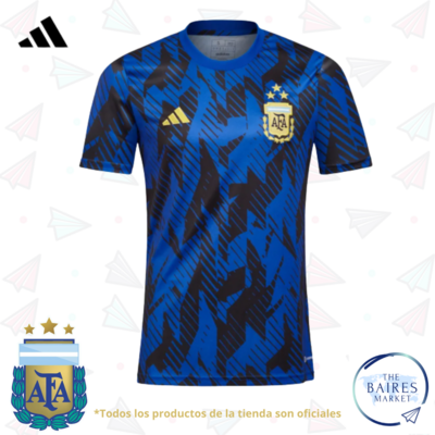 Remera Argentina Calentamiento Hombre Oficial Adidas 2023