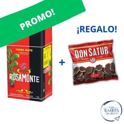Yerba Mate Rosamonte 1kg / 1000 g / 1,1 lb + Don Satur de Regalo
