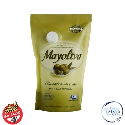 Mayoliva, Mayonesa con Aceite de Oliva, AGD, Sin Tacc, 475 g 