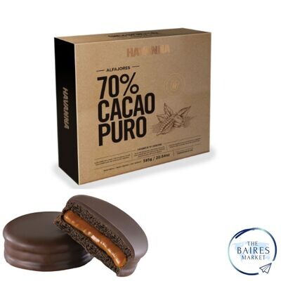 Alfajor Havanna Chocolate 70% Cacao 65 g x 9 u