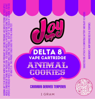 Joy Delta 8 Animal Cookies Vape Cart