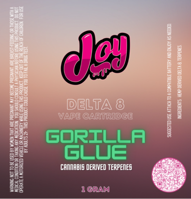 Joy Delta 8 Gorilla Glue Vape Cart