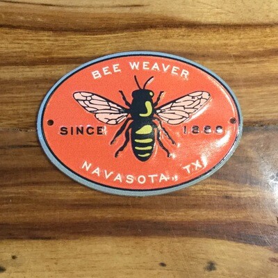 BeeWeaver Orange Metal Hive Label