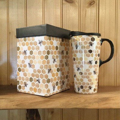 Happy To Bee Home Ceramic Travel Mug