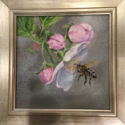 First Bloom 8x8 Oil On Linen by Sonja A Kever First Bloom 8x8 Oil On Linen by Sonja A Kever