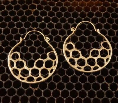 Half Moon Hoop Earring - Cast Bronze Half Moon Hoop Earring - Cast Bronze
