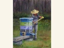 The Bee Keeper 14x11 Oil Painting by Sonja A Kever The Bee Keeper 14x11 Oil Painting by Sonja A Kever