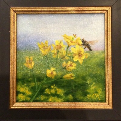 Summer Field 6x6 Oil on Linen by Sonja Kever Summer Field 6x6 Oil on Linen by Sonja Kever