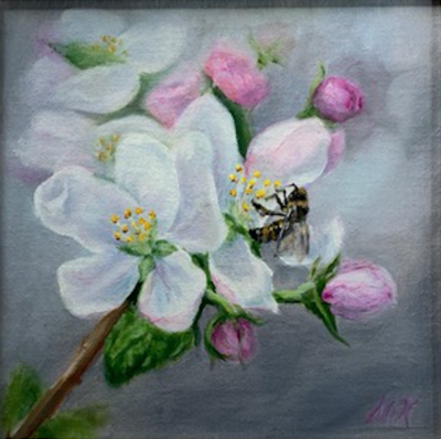'Spring Blooms' 8x8 Oil on Linen by Sonja A Kever 'Spring Blooms' 8x8 Oil on Linen by Sonja A Kever