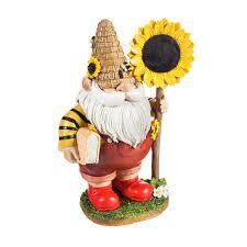 Honey Gnome with Sunflower Sign