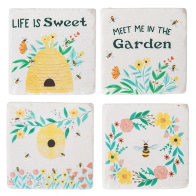Bee and Flower Coaster set