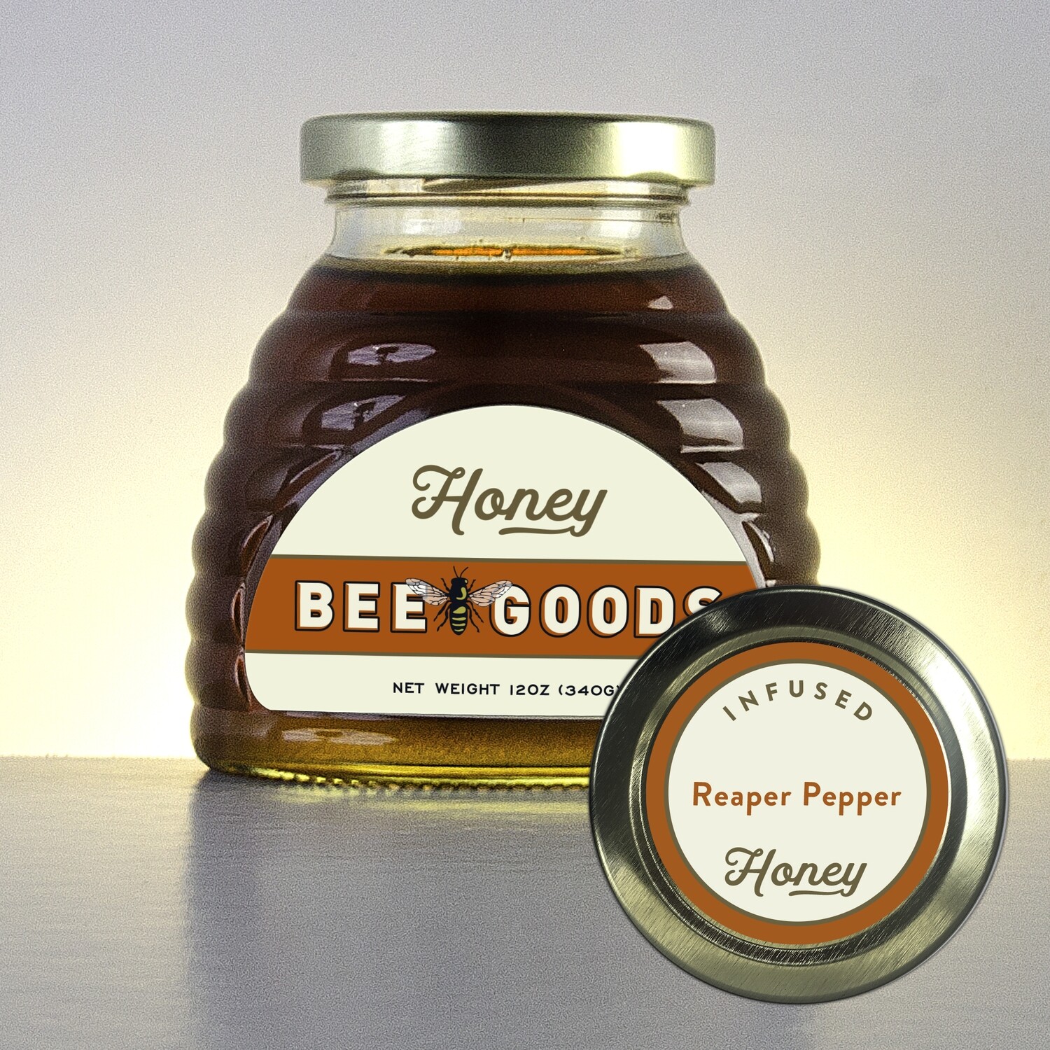 Reaper Pepper Infused Honey - 12 oz Skep Jar