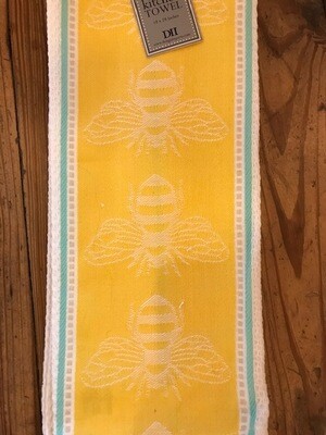 Bee Jacquard Dishtowel - Yellow & Teal