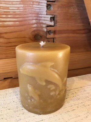 Beeswax Dolphin Pillar Candle
