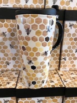 Happy To Bee Home Ceramic Travel Mug