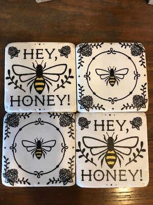 Hey Honey Bee Coaster 4 PC Set