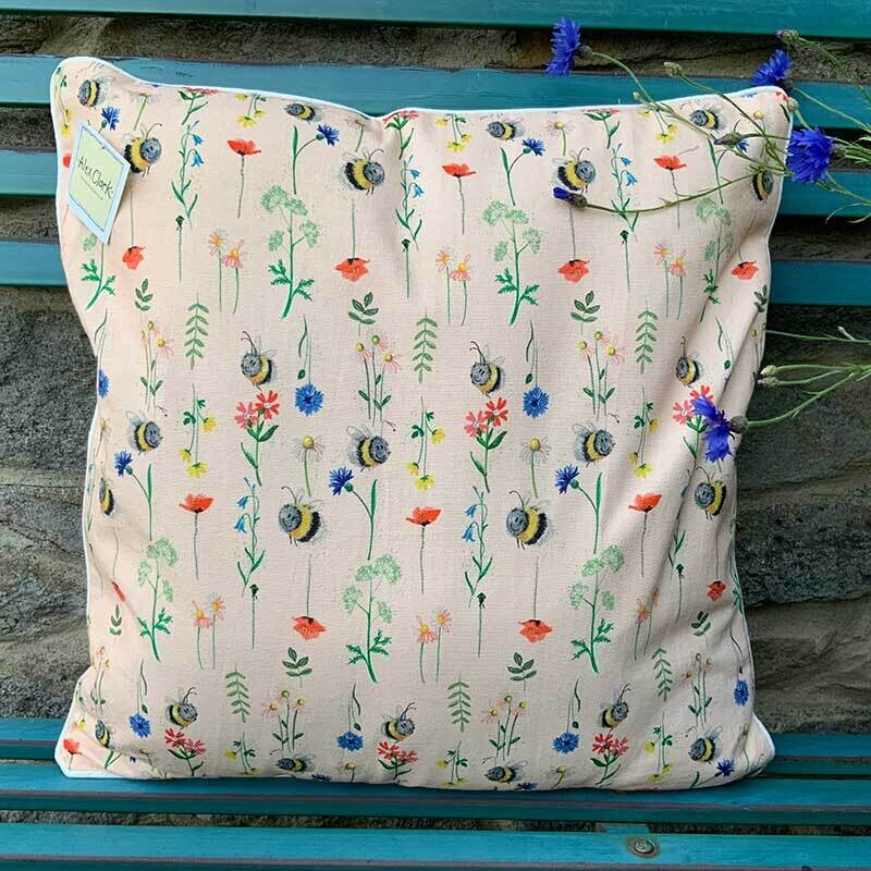 Bee and Flowers Cushion