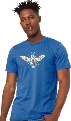 Blue Pattern Bee T-shirt Large