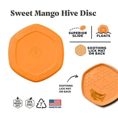 Hive Disk And Lick Mat Orange Mango