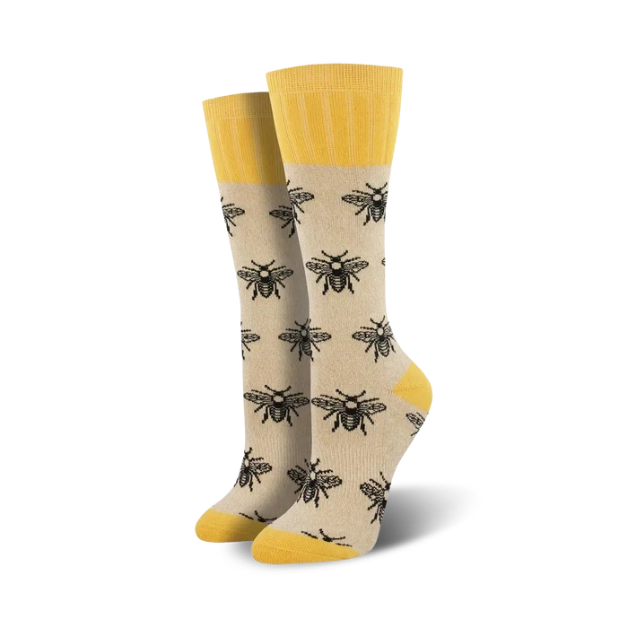 Bee Boot Socks yellow/oatmeal