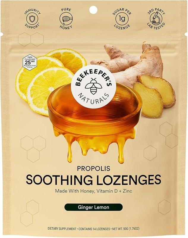 Beekeepers Naturals Lozenges - Ginger Lemon