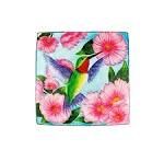 Hummingbird with Flowers Square Bird Bath