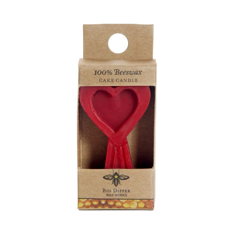 Beeswax Birthday Candle Heart