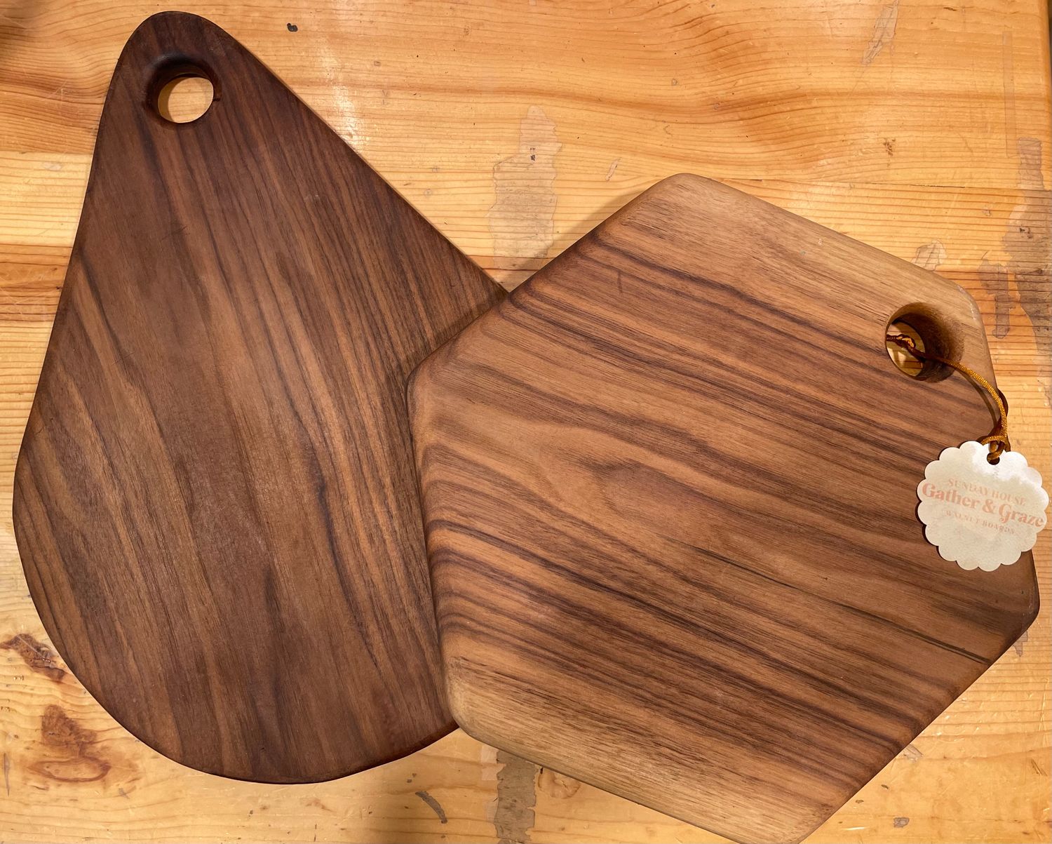 Sunday House Teardrop Walnut Charcuterie Board