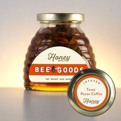 Texas Pecan Coffee Infused Honey - 12 oz Skep