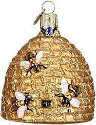 Old World Christmas Ornament Bee Skep