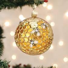Old World Christmas Ornament Bee Blessed Round Ball