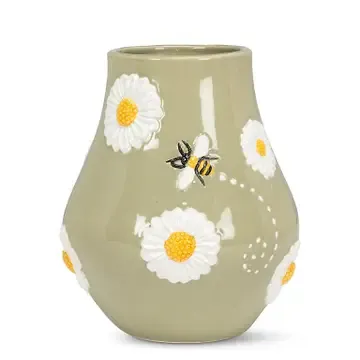 Bees And Daisies Vase