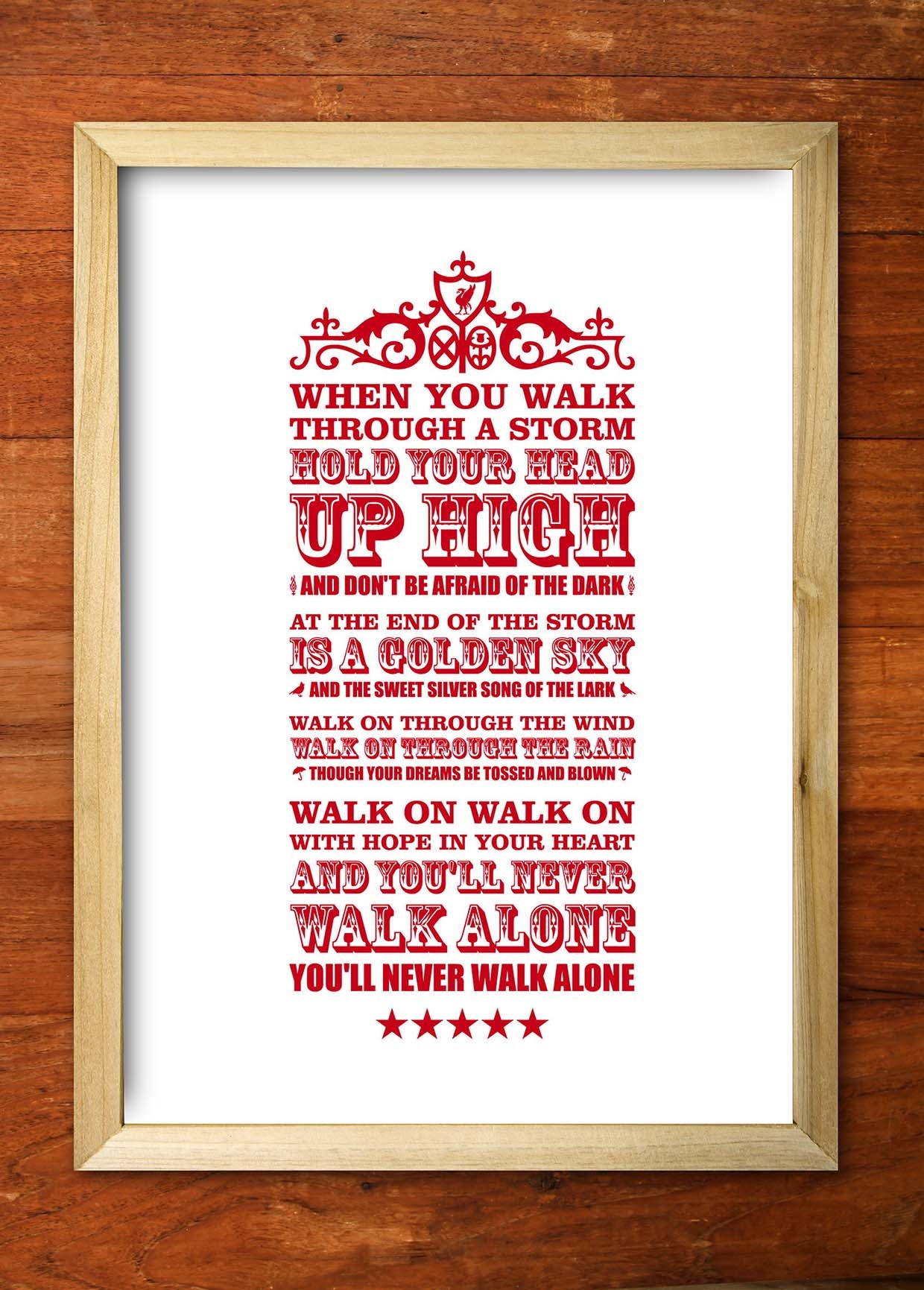 You Ll Never Walk Alone Lyrics Digital Print You Ll Never Walk Alone Lyrics Digital Print