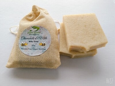 Organic Kreations Chamomile &amp; Milk Natural Kids Soap - Handmade Vegan Organic Kids Soap Bar for Calming &amp; Softening