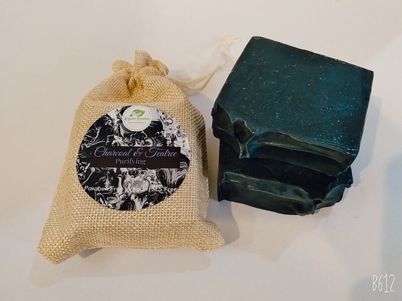Organic Kreations Charcoal &amp; Teatree Natural Organic Soap, Handmade, Vegan organic Soap Bar for reducing Acne, purifying &amp; cleansing skin