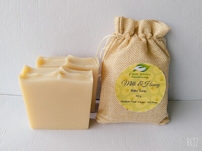 Organic Kreations Milk &amp; Honey Natural Kids Soap - Handmade Vegan Organic Kids Soap Bar for Skin softening &amp; moisturizing