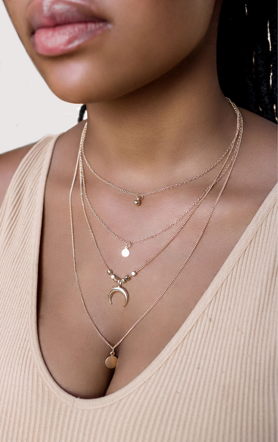 Layered Moon Necklace