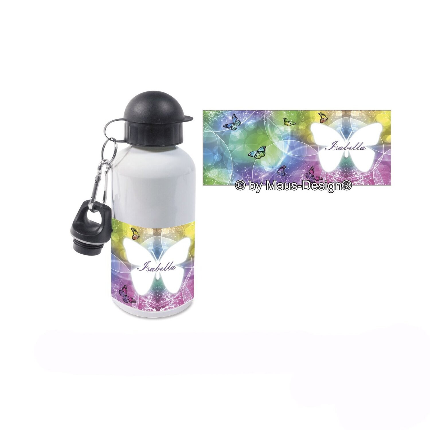 Schmetterling Alu Trinkflasche