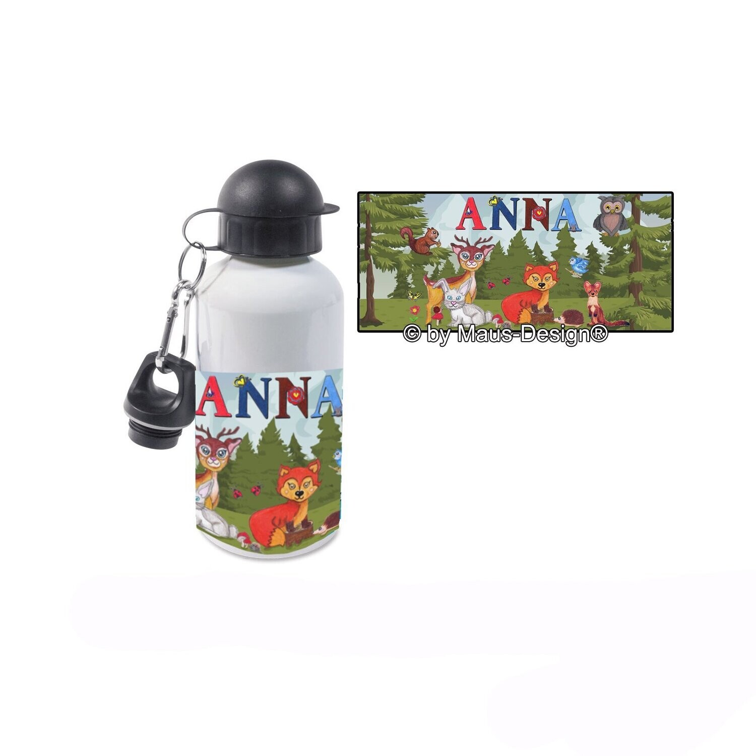 Waldtiere Alu Trinkflasche