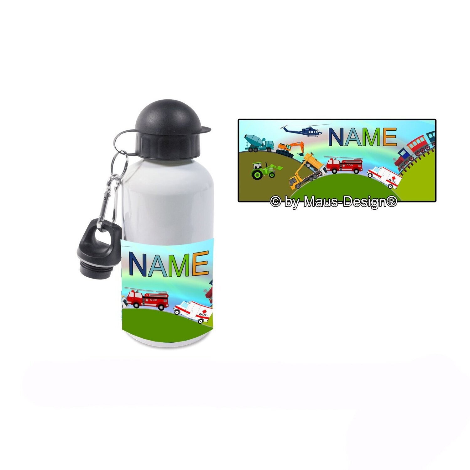 Fahrzeuge Alu Trinkflasche
